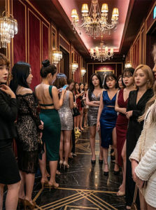 레깅스 룸 시스템 초이스 중비하는 여성들